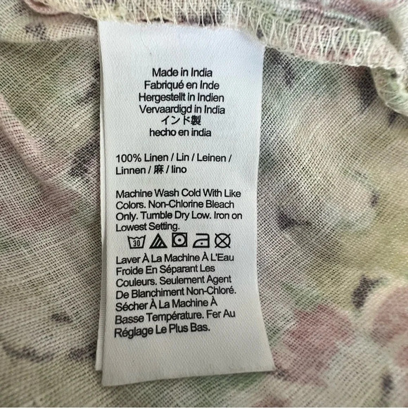 J CREW Cut-Out 100% Linen Tank top Painterly Floral Size M #BJ172 Peplum - Picture 14 of 14